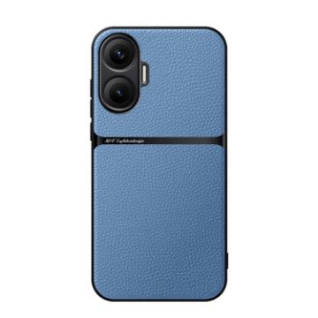 Redmi Turbo 4 Pro Litchi Leather Shockproof Magnetic Case - Blue - 1