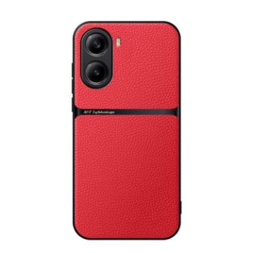 Redmi Turbo 4/Poco X7 Pro Litchi Leather Shockproof Case (Red) - 1