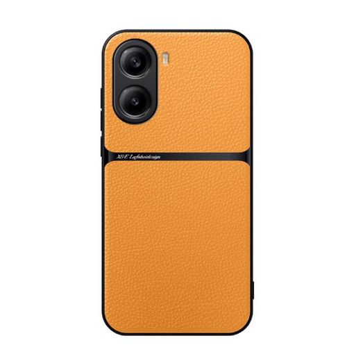 Redmi Turbo 4/Poco X7 Pro Yellow Litchi Leather Shockproof Phone Case - 1