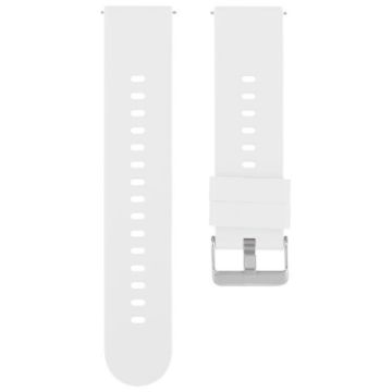 White 18mm Silicone Watch Band with Solid Color Steel Buckle - 1
