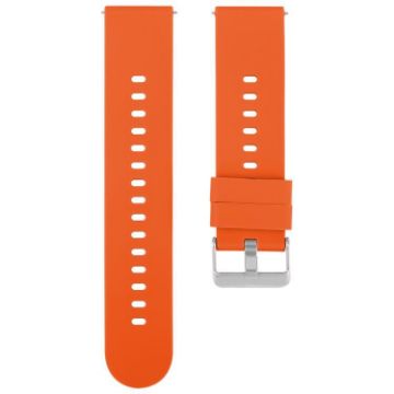 Bright Orange 22mm Silicone Watch Band with Steel Buckle - 1