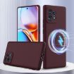 Motorola Edge+ 2023 Plum Shockproof Silicone Magsafe Phone Case - 1