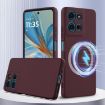 Moto G75 5G Shockproof Silicone Magsafe Case - Plum Color - 1