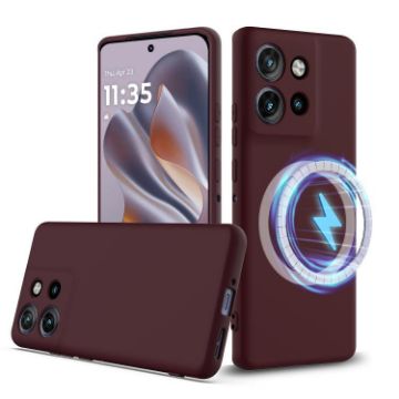 Motorola Edge 50 Neo/Moto S50 Shockproof Silicone Magsafe Case - Plum - 1