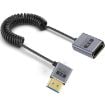 0.7m Coiled 8K HDMI 2.1 Cable, Male to Female Right Elbow, 48Gbps - 1