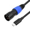 TY015 Type-C to XLR Male Audio Cable, 2m, Black Blue Stereo Output - 2