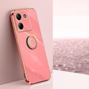 XINLI 6D Electroplate TPU Case with Ring for Xiaomi Poco M7 Pro 5G - Red - 1
