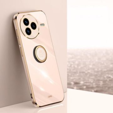 Xiaomi Civi 5 Pro Pink 6D Electroplate TPU Case with Ring Holder - 1