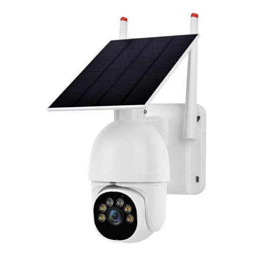 1080P HD WiFi Solar Panel Outdoor Surveillance Camera, No Battery, White - 1