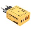 KO-72 GaN 120W 4-Port Fast Charger, 2 PD & 2 QC 3.0, EU Plug, Yellow - 3
