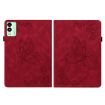 Tecno Megapad 11 Red Butterfly Flower Embossed Leather Tablet Case - 2
