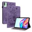 Tecno Megapad 11 Purple Butterfly Rose Embossed Leather Tablet Case - 1