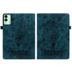 Tecno Megapad 11 Dark Blue Butterfly Rose Embossed Leather Tablet Case - 2