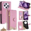 OPPO Find X8s+ Pink Crossbody Chain Fishtail Litchi Leather Case - 1
