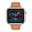 TK17 1.91" Horizontal Screen Smart Watch with ECG, Leather Strap (Brown) - 2
