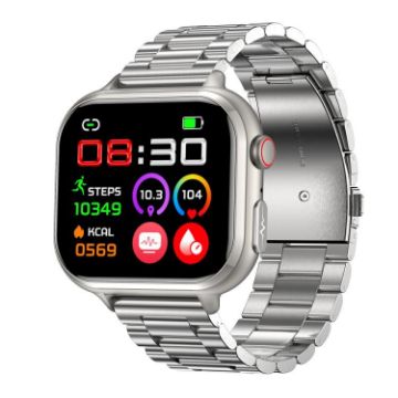 TK17 1.91" Steel Strap Smart Watch with ECG Electrocardiogram (Silver) - 1