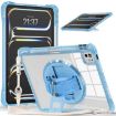 iPad Pro 13 2024 Light Blue Rotation Grip Holder TPU Clear Case - 1