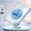 iPad Pro 13 2024 Light Blue Rotation Grip Holder TPU Clear Case - 3
