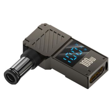 100W Type-C to DC6.0x4.4mm Charging Adapter with Digital Display - 1