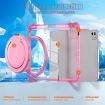 iPad Pro 13 2024 Red Rose Rotation Ring Handle Clear Tablet Case - 3