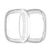 Fitbit Versa 3/Sense Double Row Diamond PC Case - Transparent Cover - 1