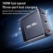 REMAX U2-AC 100W USB Dual Type-C GaN Charger EU Plug Digital Display - 2