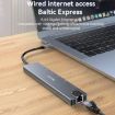 Yesido HB27 8 in 1 Type-C 3.1 Multifunctional HUB Adapter Dock (Dark Grey) - 3