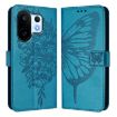 Vivo S30 Pro Mini Blue Embossed Butterfly Leather Phone Case - 2