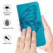 Vivo S30 Pro Mini Blue Embossed Butterfly Leather Phone Case - 5