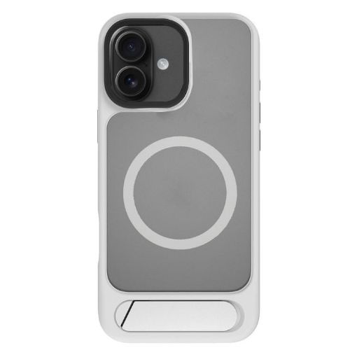 iPhone 16 Plus Kalebol MagSafe Tilt Holder Case Grey White - 1
