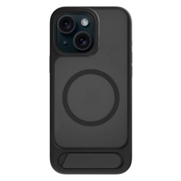 iPhone 15 Kalebol MagSafe Invisible Tilt Holder Case Black - 1