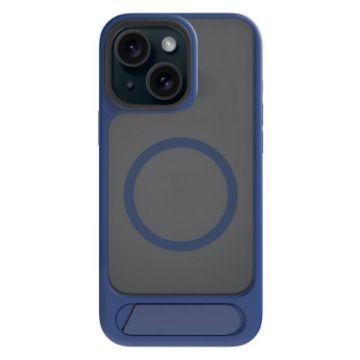 iPhone 13 Kalebol MagSafe Tilt Holder Case Navy Blue Hybrid TPU - 1