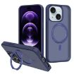 iPhone 14 Kalebol Rotating Holder MagSafe PC TPU Case - Blue - 1
