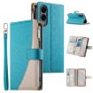 Samsung Galaxy S25 Edge 5G Blue Leather Wallet Case with Strap - 1