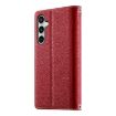 Samsung Galaxy S24 FE 5G Red Leather Wallet Case with Strap - 3