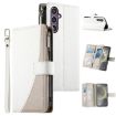 Samsung Galaxy S24/S25 5G Leather Wallet Case with Strap - White - 1
