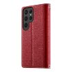 Samsung Galaxy S23 Ultra 5G Red Leather Wallet Case with Strap - 3