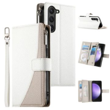 Samsung Galaxy S23 5G Leather Wallet Case with Strap - White - 1