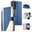 Samsung Galaxy S23 5G Dark Blue Leather Wallet Case with Strap - 1