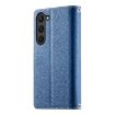Samsung Galaxy S23 5G Dark Blue Leather Wallet Case with Strap - 3