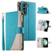 Samsung Galaxy S22 5G Blue Leather Wallet Case with Strap & Card Slots - 1