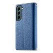 Samsung Galaxy S22 5G Dark Blue Leather Wallet Case with Strap - 3