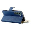 Samsung Galaxy S22 5G Dark Blue Leather Wallet Case with Strap - 5