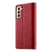 Samsung Galaxy S21+ 5G Red Leather Wallet Case with Strap & Card Slots - 3