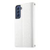 Samsung Galaxy S21 FE 5G White Leather Wallet Case with Strap - 3