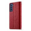 Samsung Galaxy S21 FE 5G Red Leather Wallet Case with Strap - 3