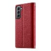 Samsung Galaxy S21 5G Red Leather Wallet Case with Strap & Card Slots - 3