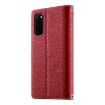 Samsung Galaxy S20 Red Leather Wallet Case with Strap & Card Slots - 3