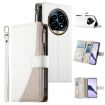 Realme 13 Pro/Pro+ White Leather Wallet Phone Case with Strap - 1