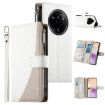 Realme 14 Pro White Leather Wallet Phone Case with Strap - 1